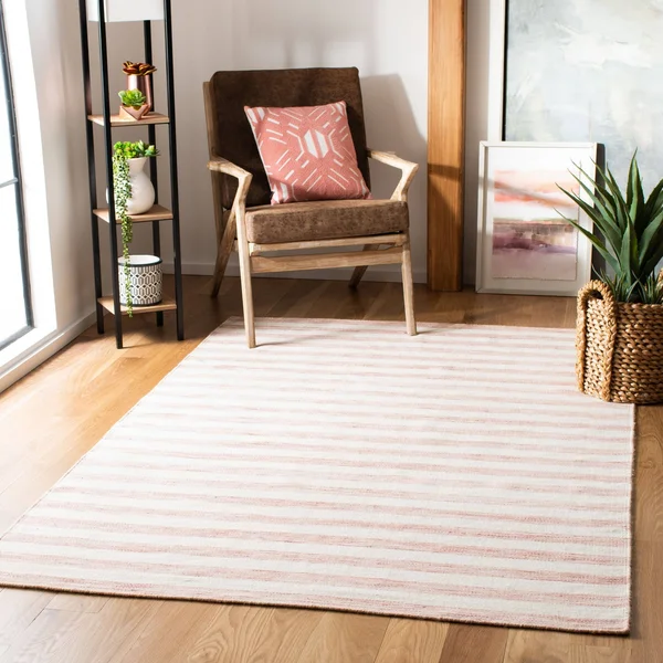 Safavieh Dhurries Brown - Ivory Area Rug; Square 6&