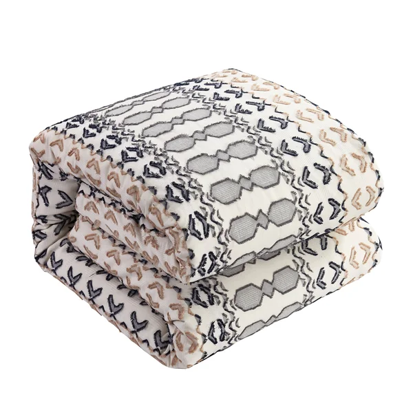 Chic Home Liliana 9 Piece Geometric Striped Pattern Bed in A Bag Comforter Set - Queen