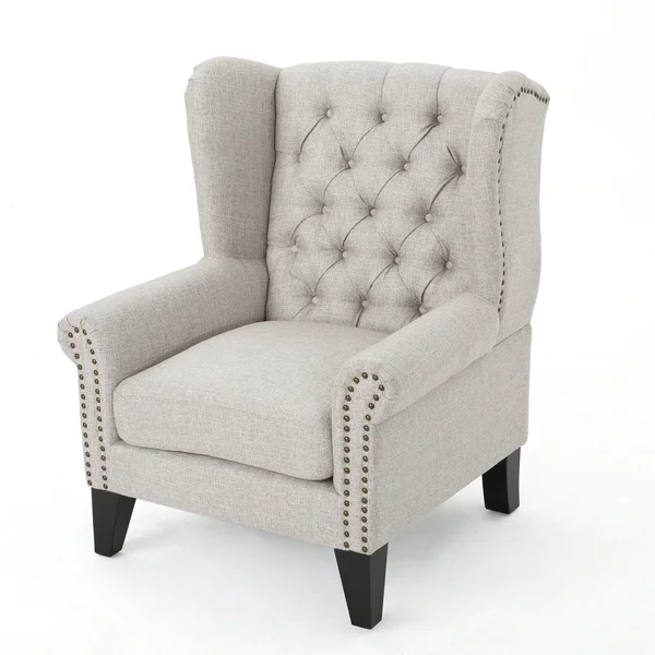 Christopher Knight Home Lainie Traditional Winged Fabric Accent Chair (Blue)