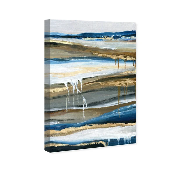 Oliver Gal 'Lovely Blue Skies' Abstract Wall Art Canvas Print Paint - Gold, Blue - 16 x 24