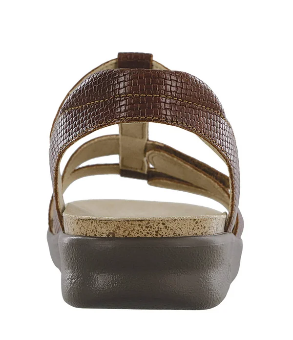 SAS Women's Sorrento T-Strap Sandal - Woven Brandy M, 7.5
