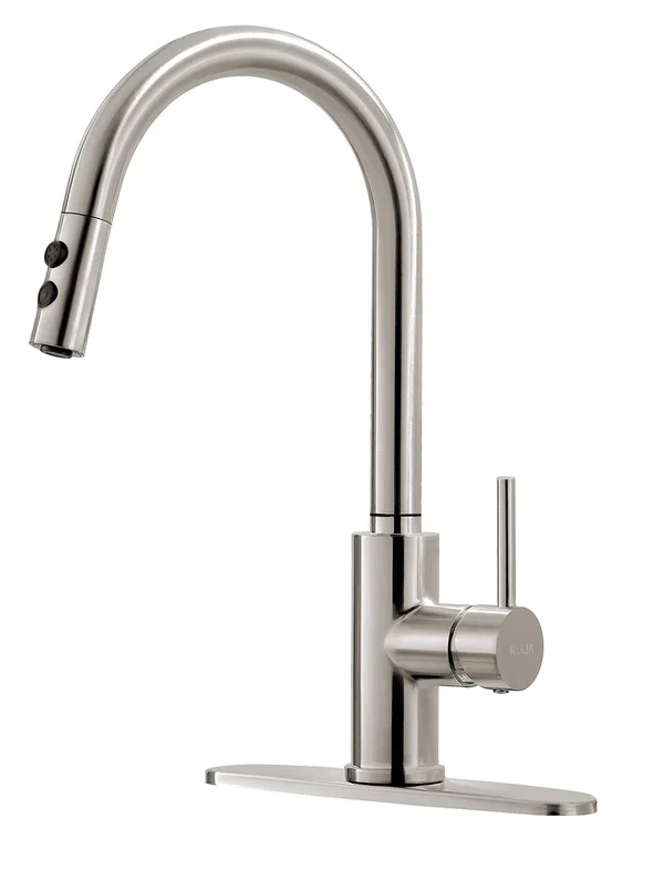 Rulia Kitchen Faucet, Kitchen Sink Faucet, Sink Faucet, Pull-Down Kitchen Faucets, Bar Kitchen Faucet, Brushed Nickel, Stainless