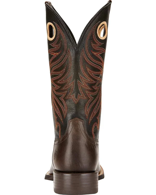 Ariat Men's Sport Rider Wide Square Toe Western Boot - Chocolate - 10