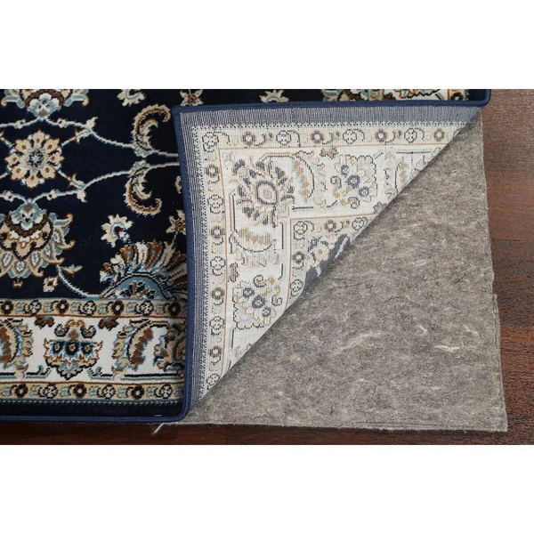 Navy Blue Floral Traditional Turkish Tabriz Area Rug Oriental Carpet - 2&7x22 x 12&0x22
