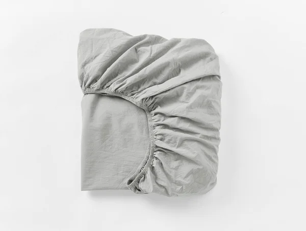 Coyuchi - Organic Crinkled Percale Fitted Sheet Cal King Pewter