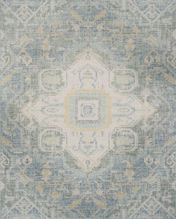 Safavieh WDS329J Windsor Blue - Lime Area Rug - 4& x 6&