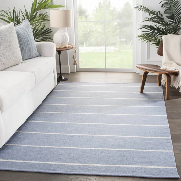 Lowe&s Sundry 9 x 12 Blue/Ivory Indoor/Outdoor Stripe Coastal Handcrafted Area Rug - BRG143127