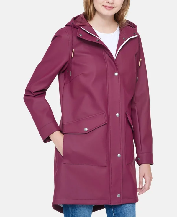 Levi&s Women's Water-Resistant Rain Jacket - Wine