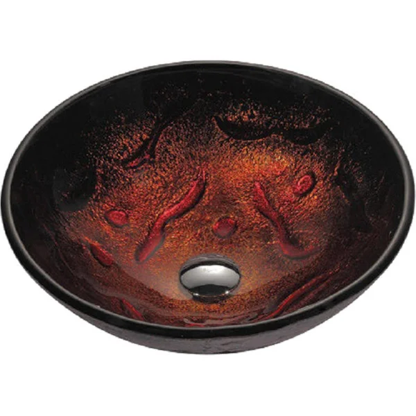 Kraus Gv-710 Lava Glass Vessel Sink - Satin Nickel