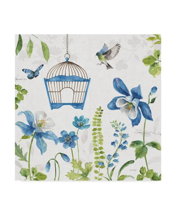 Trademark Fine Art 'Blue and Green Garden IV' Canvas Art by Lisa Audit, Size: 24 x 24