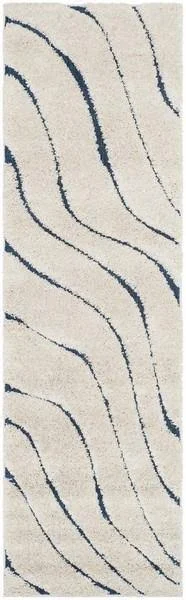 Safavieh Florida Shag SG472-1165 Cream, Blue Rug 2&3x22 x 7& Runner