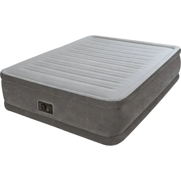 Intex Queen Comfort Plush Elevated Mattress Air Bed with Built-in Pump