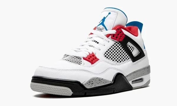 Nike Air Jordan 4 Retro SE “What The” Sneakers - White/Fire Red/Tech Grey/Military Blue - 12.5