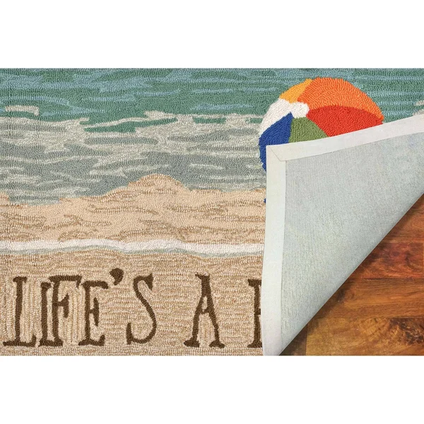 Liora Manne Frontporch Life&s A Beach Indoor/Outdoor Rug Multi 30x22x48x22