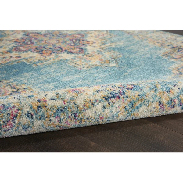 Nourison Passion Light Blue Area Rug - Size: 8& x 10&