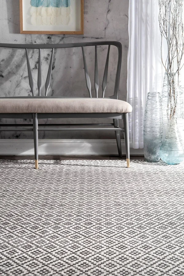 nuLOOM Holcombe Geometric Gray 4 ft. x 6 ft. Area Rug, Grey
