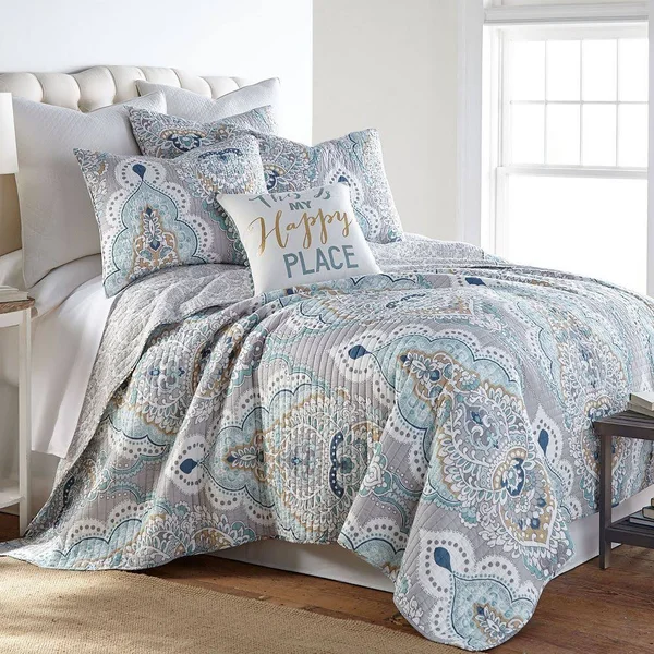 Olympia Quilt or Sham, Grey, Twin