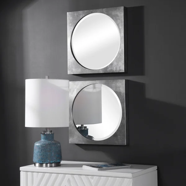 Uttermost 09641 Aletris Modern Square Mirrors - Set of 2