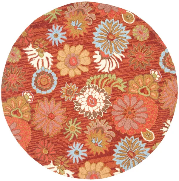 Safavieh Blossom BLM731B Red - Multi Rug 6& x 6& Round