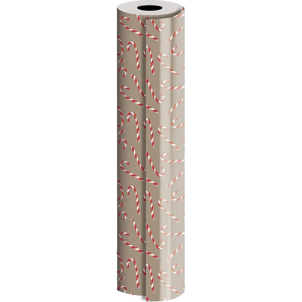 Bulk Ream Roll Christmas Gift Wrap Wrapping Paper - Kraft Candy Cane