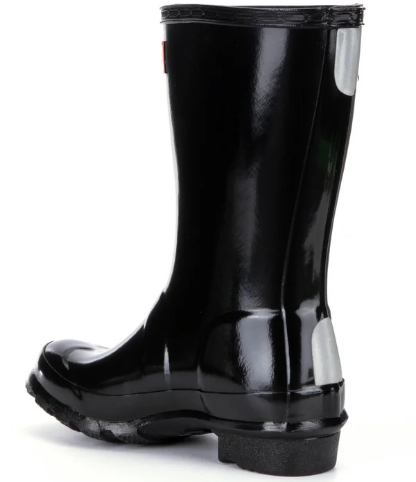 Hunter Kids& Original Gloss Waterproof Buckle Strap Rain Boots Youth - 2m Youth