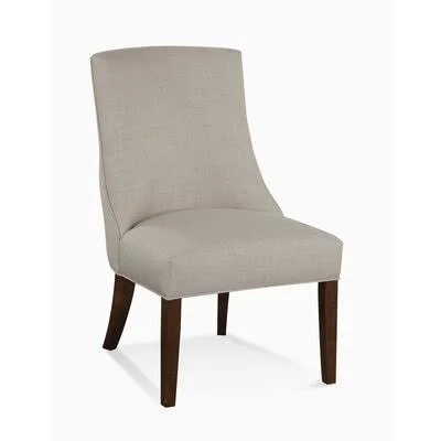 Tuxedo Upholstered Side Chair Braxton Culler Body Fabric: Brown and Beige Stripe; 0239-94 - Leg Color: Blueberry Finish