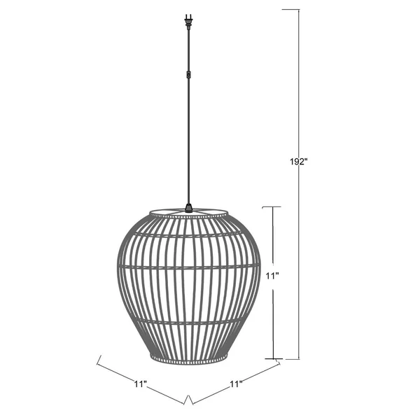 Surya Manning Rattan Pendant MNN-002