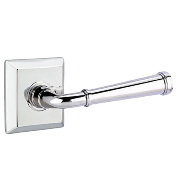 Emtek 8131TUS7RH Passage Turino Lever with Quincy Rose Finish: French Antique Brass, Handle Orientation: Right
