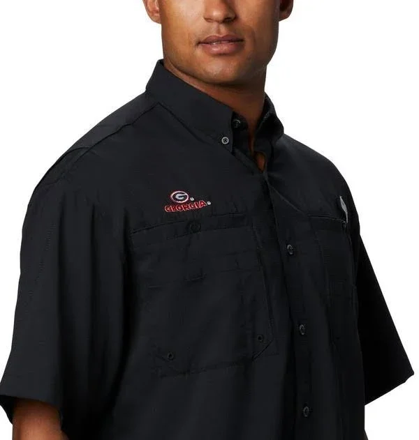 Columbia Men's Georgia Bulldogs Tamiami Short Sleeve Shirt - Black, Size: Small
