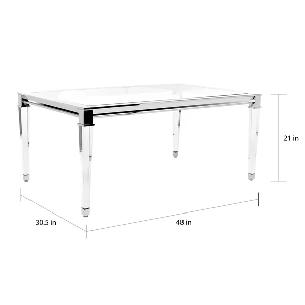 Safavieh Charleston Acrylic Coffee Table - Silver