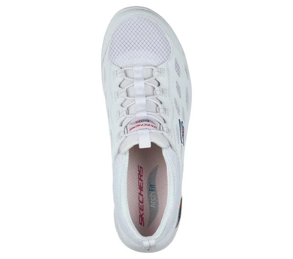 Skechers Arch Fit Refine White, Navy - Size 5.0
