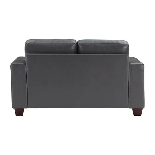 Lexicon Hinsall Faux Leather Loveseat in Gray - 9309GY-2