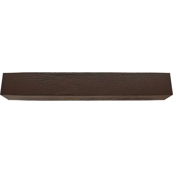 Ekena Millwork MANURS08X10X60ZH 8x22H x 10x22D x 60x22W Rough Sawn Faux Wood Fireplace Mantel - Premium Hickory