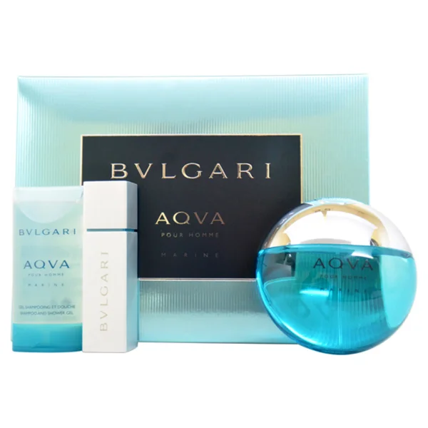 Bvlgari Aqva Marine 3PC Set 3.4 oz Eau de Toilette Spray for Men