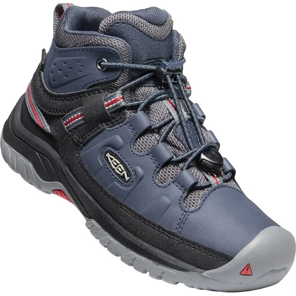 Keen Youth Targhee Mid Waterproof Shoe - 4 - Blue Nights - Red Carpet