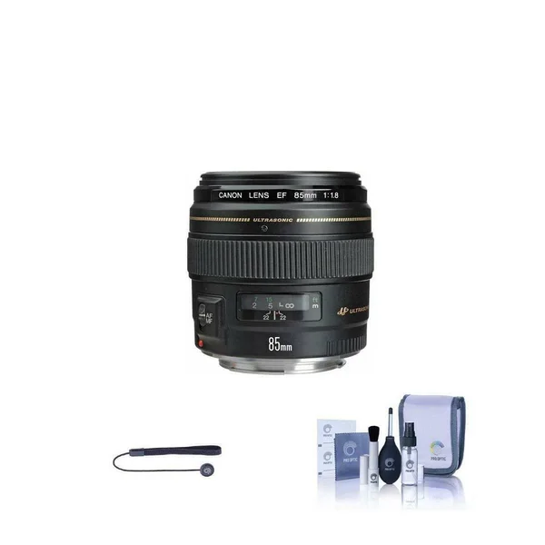 Canon EF 85mm f/1.8 USM Autofocus Telephoto Lens - USA Warranty - Includes Cleaning Kit - Capleash II