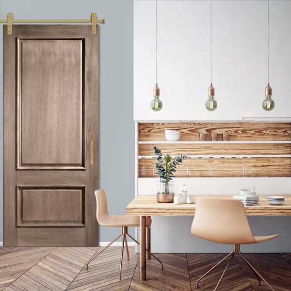 Premium J-Top Mount Barn Door Hardware Set for 1 3/8x22 to 2 1/4x22 Doors (Track Length: 72 Inches - Jacob&s Gold)