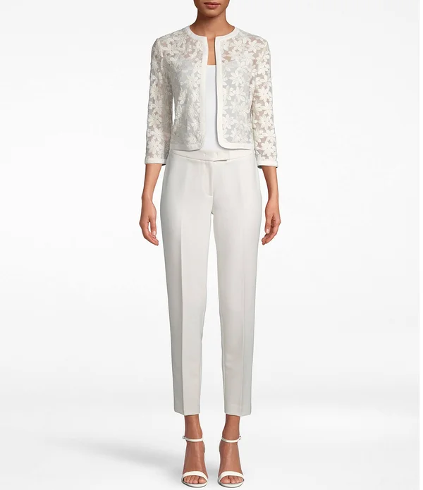 Anne Klein Broderie Cardigan - 6, Pink