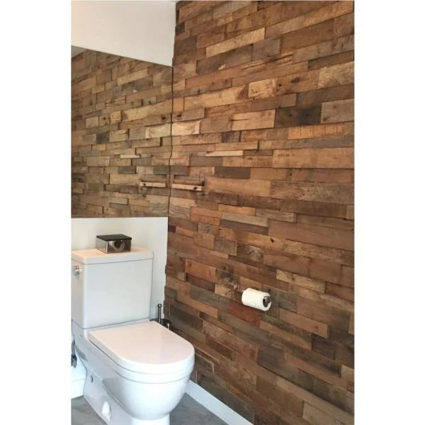 The Vintage Wood Floor Company 1 in. x 39.5 in. x 11.5 in. Reclaimed Natural American Barn Wood Wall PANEL - Brown