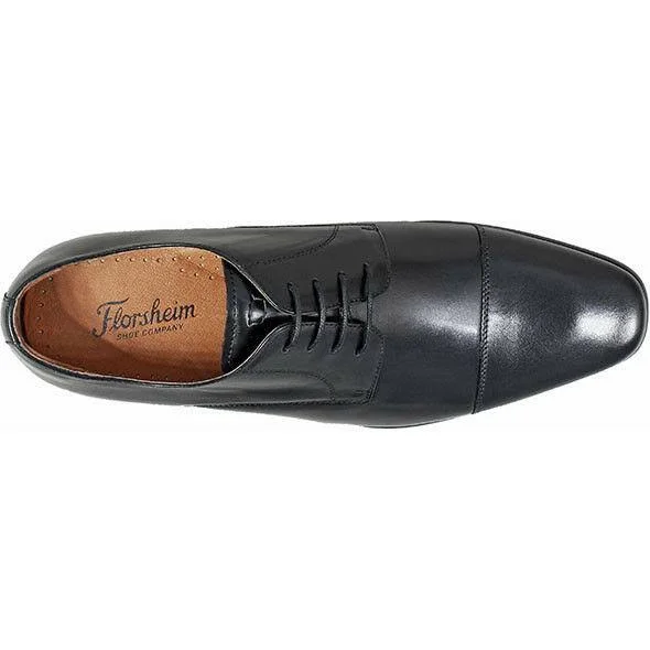 Florsheim Men's Postino Cap Toe Oxford, Size: 7, Black Smooth Leather