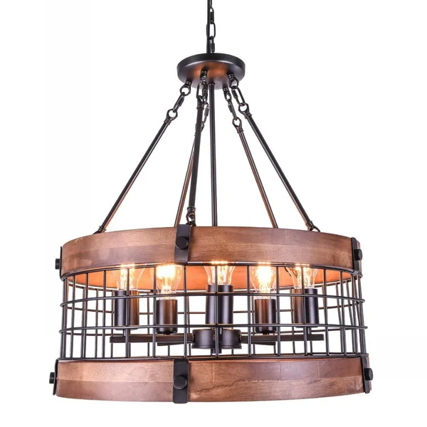 Oaks Decor Modern Wood Chandelier 5-Light Antique Modern/Contemporary Cage Chandelier - MC1007