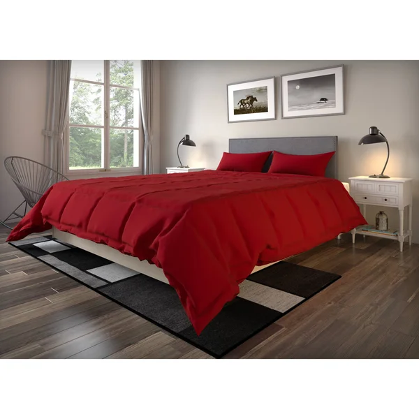 Microfiber Down Alternative 3-Piece Comforter Set (Ivory - King)