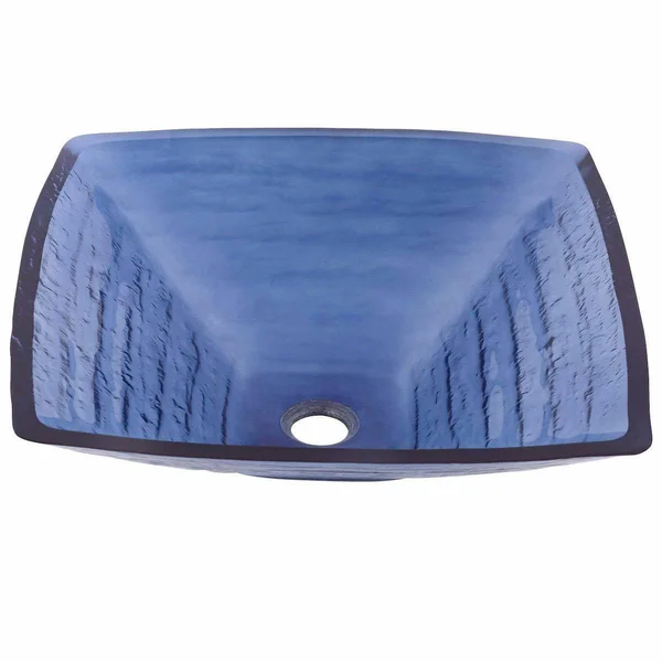 Novatto Fresco Glass Vessel Bathroom Sink (Blue)