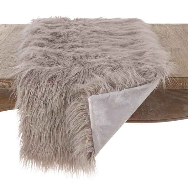 Saro Lifestyle Mongolian Faux Fur Runner - Rose - 16x22x90x22