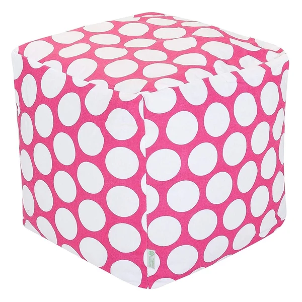 Majestic Home Goods Red Hot Large Polka Dot Cube - Small
