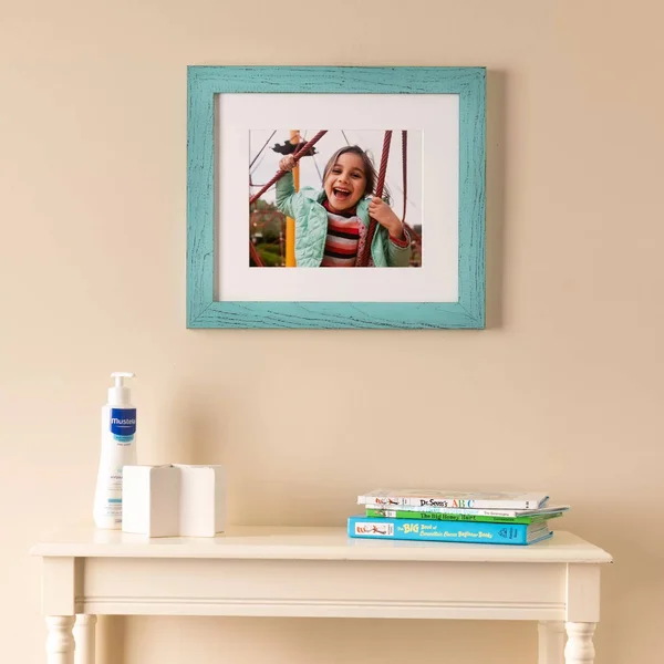 13x27 inch Eggshell Blue Wood Picture Frame for A 13x27 Photo 2WOM-SM-ECO150-EBU-13x27. by ArtToFrames