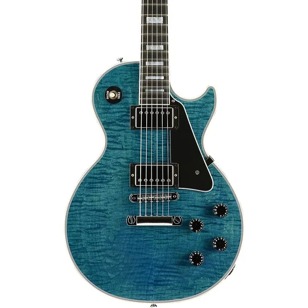 Gibson Les Paul Custom - Solid Body Electric Guitar Peacock 5-Ply Black Pickguard