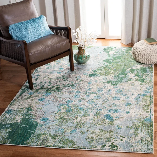 Safavieh Monaco Phoebe Abstract Area Rug, Green/Turquoise, 4& x 5&7 inch