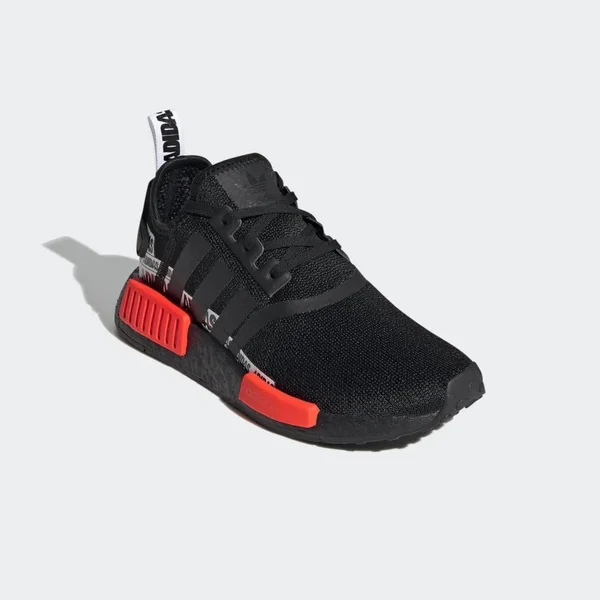 Adidas Originals Boys NMD R1 - Running Shoes Black/White/Red Size 04.0