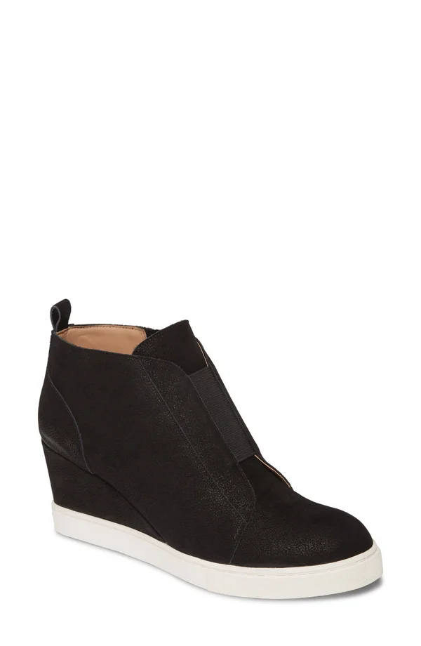 Women's Linea Paolo Felicia III Wedge Sneaker, Size 6.5 M - Black